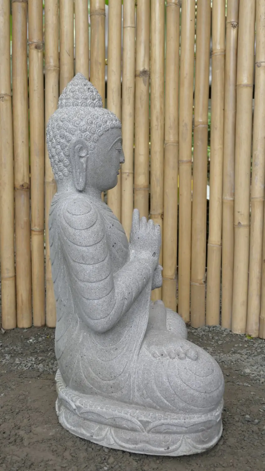  Product image 6 of the product “Seated Buddha made of Riverstone in Dharmachakra gesture of wheel of the teaching of the Dharma, H. 80cm. ”